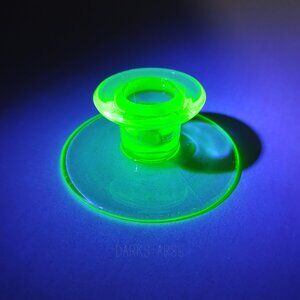 Vintage Green Uranium Glass Single Candle Holder